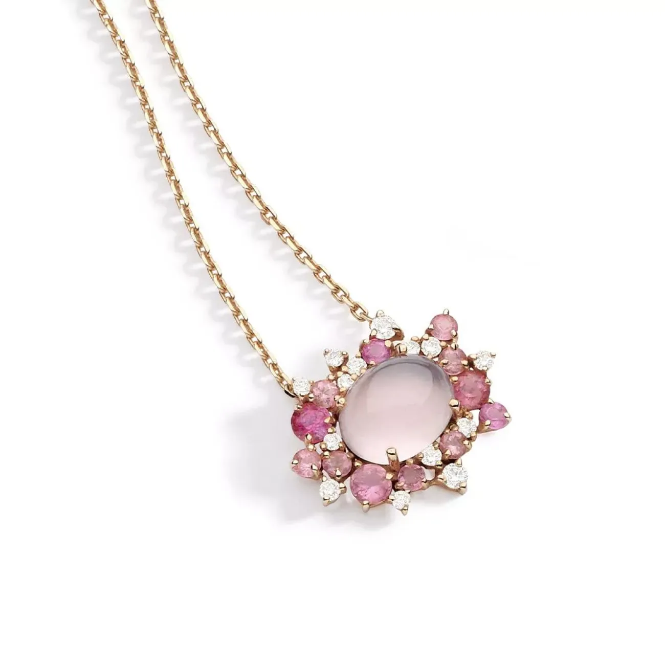 Baobab 18K Rose Gold Pink Tourmaline & Mixed Gemstone Pendant Necklace