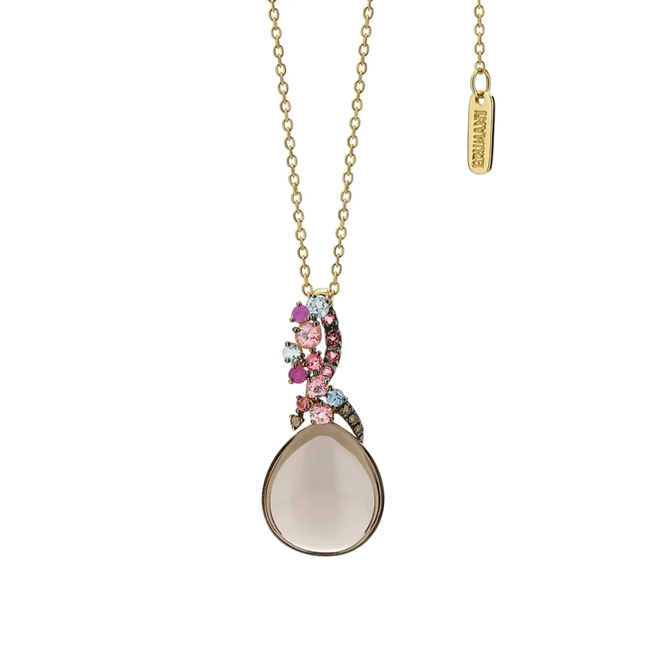 Baobab 18K Yellow Gold Smoky Quartz & Mixed Gemstone Pendant Necklace