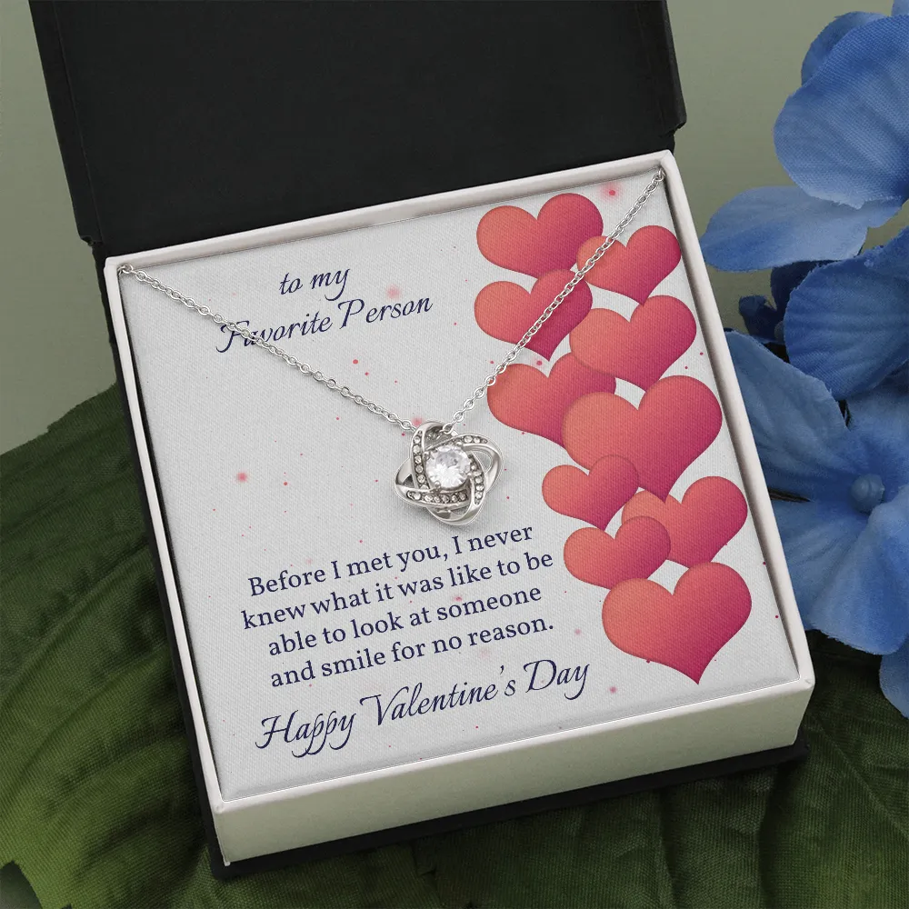 Before I Met You Love Knot Necklace