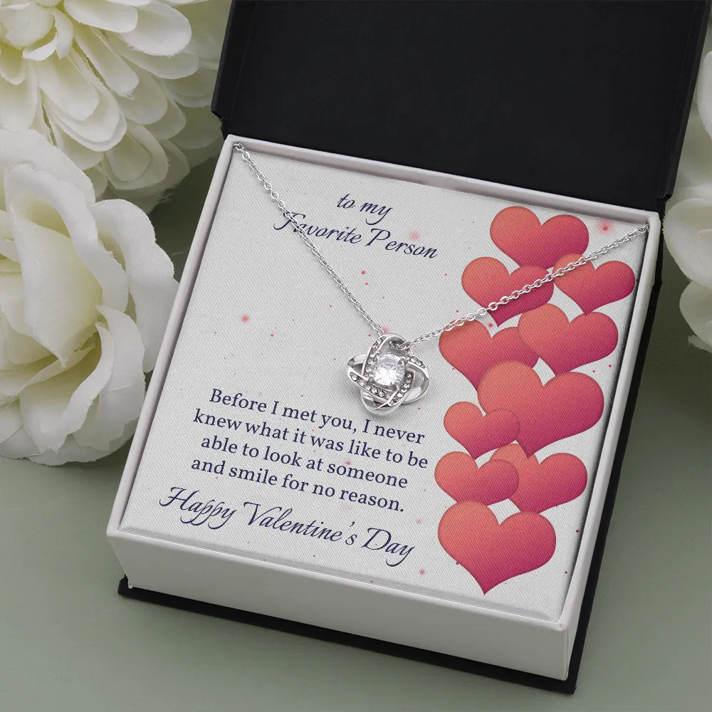 Before I Met You Love Knot Necklace