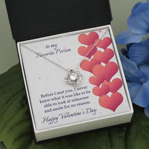 Before I Met You Love Knot Necklace