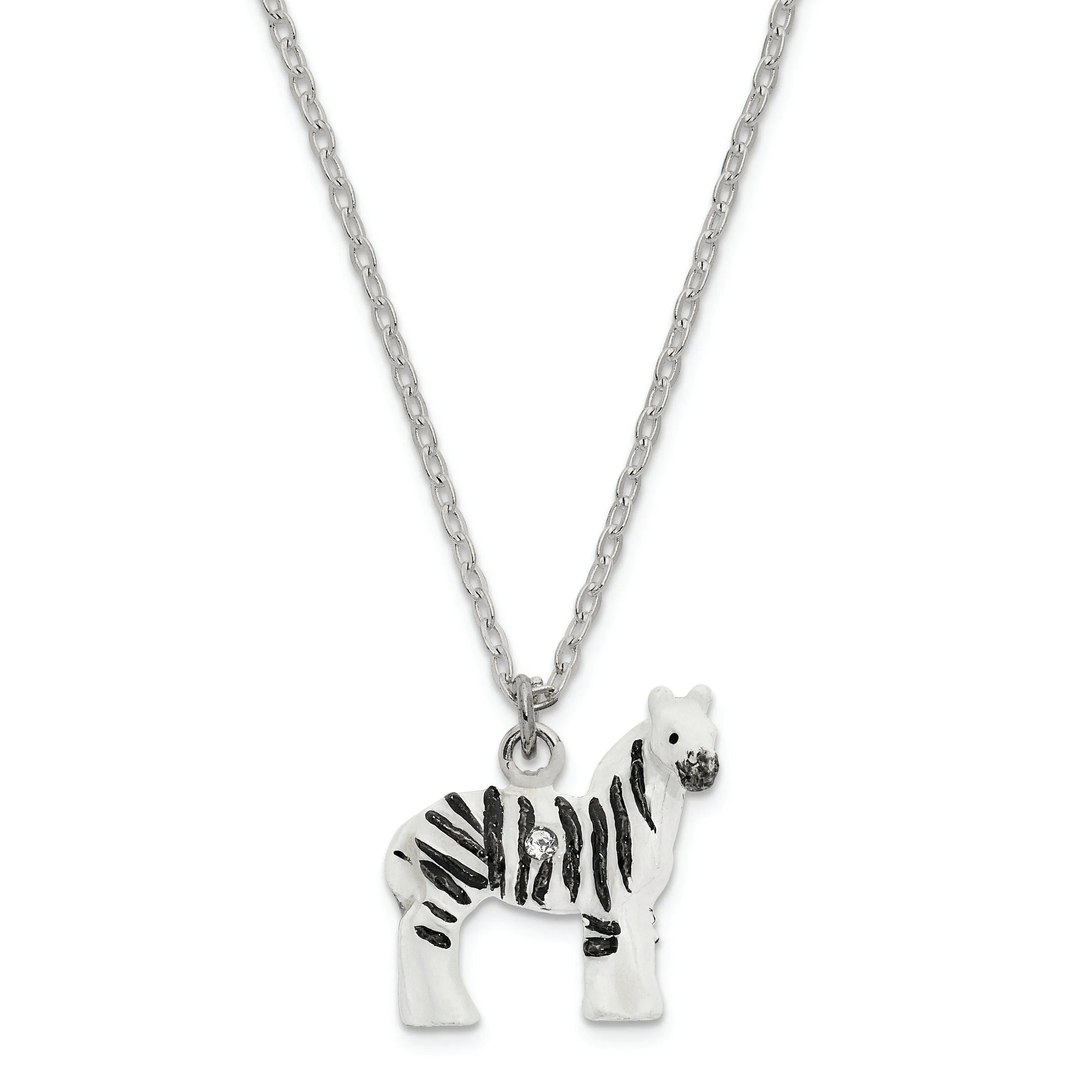 Bejeweled Pewter Multi Color Enamel Finish ZACH Zebra Trinket Box