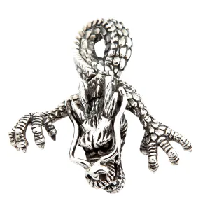 Big Dragon Head 925 Sterling Silver Biker Pendant