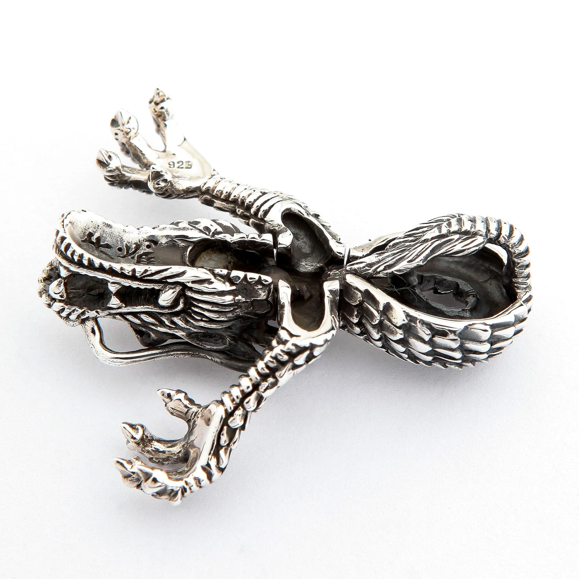 Big Dragon Head 925 Sterling Silver Biker Pendant