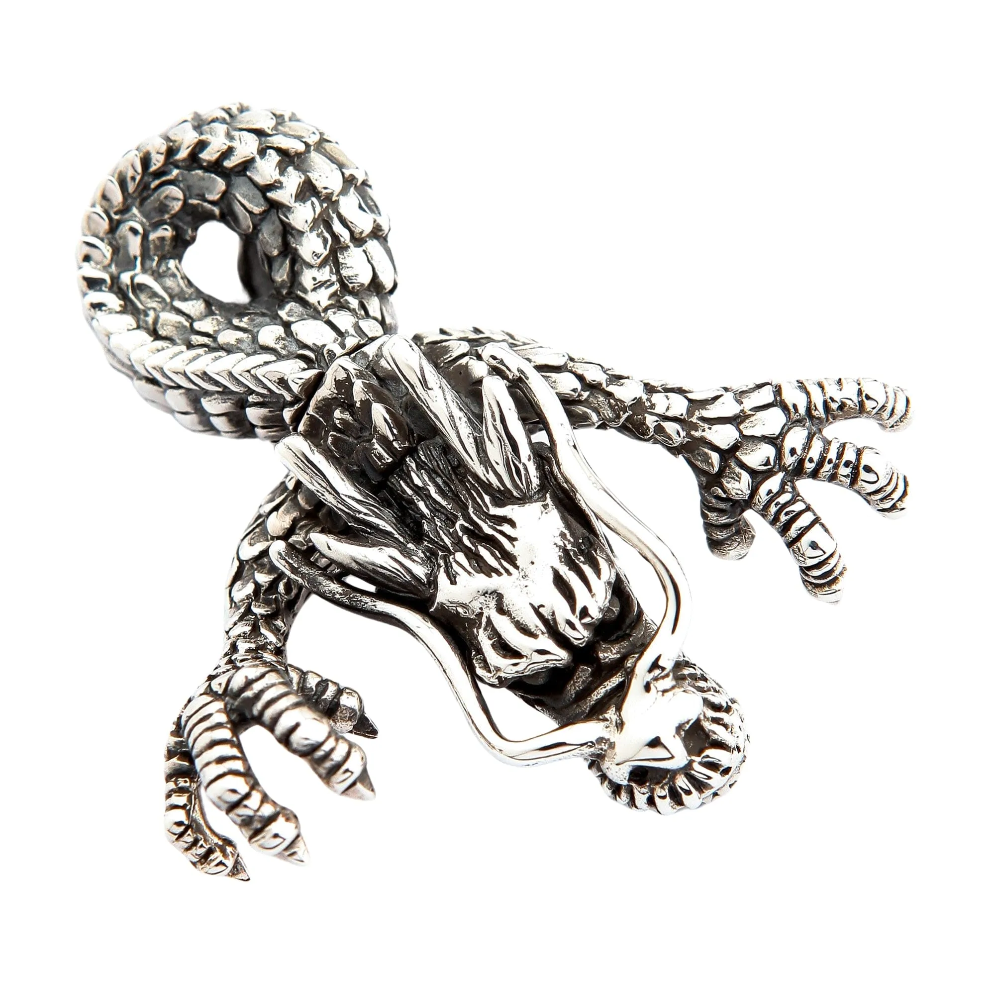 Big Dragon Head 925 Sterling Silver Biker Pendant