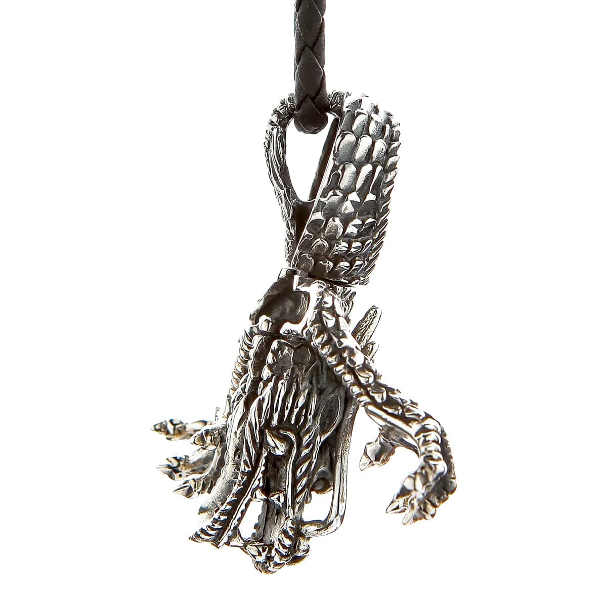 Big Dragon Head 925 Sterling Silver Biker Pendant