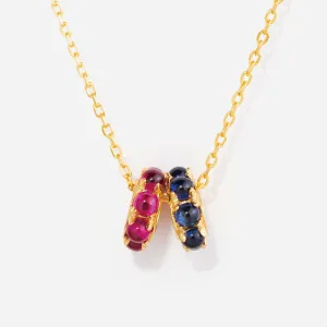 Birthstone Spacer Necklace - 2 Charms