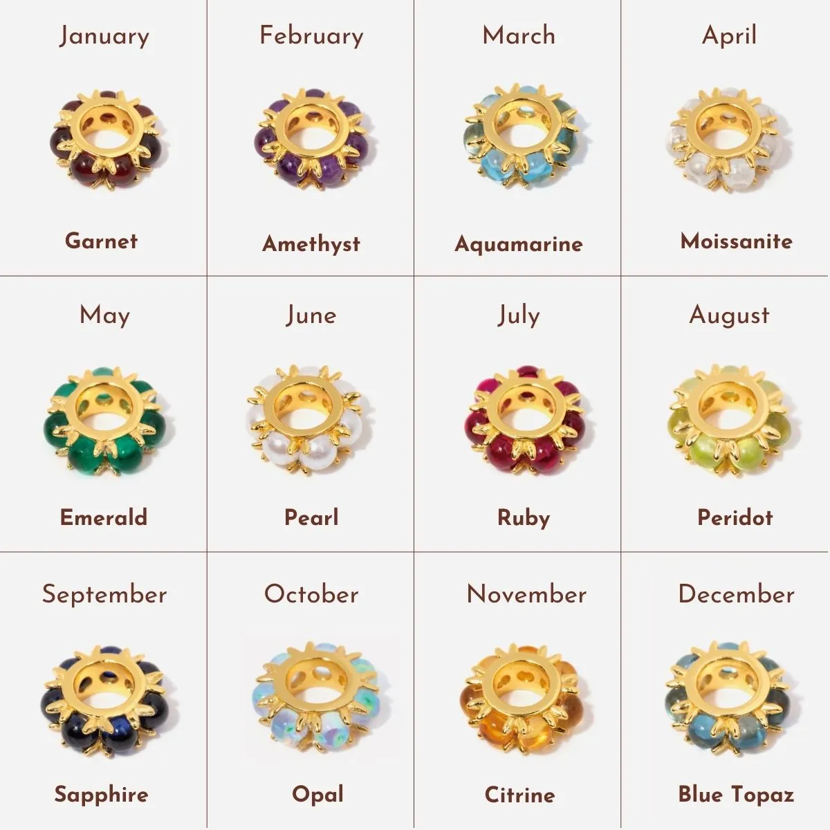 Birthstone Spacer Necklace - 2 Charms
