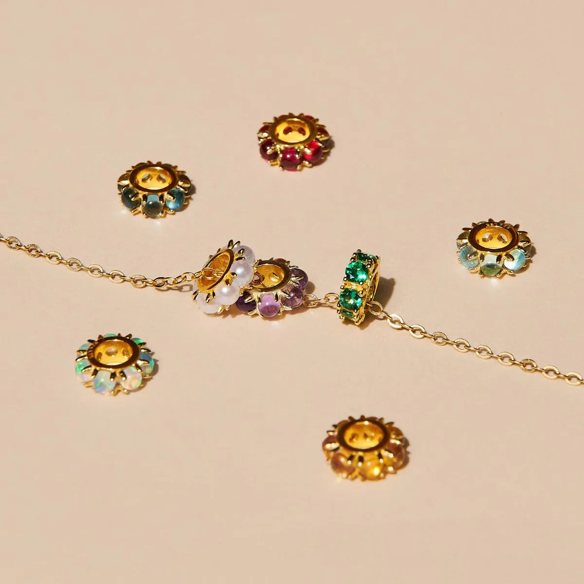 Birthstone Spacer Necklace - 2 Charms