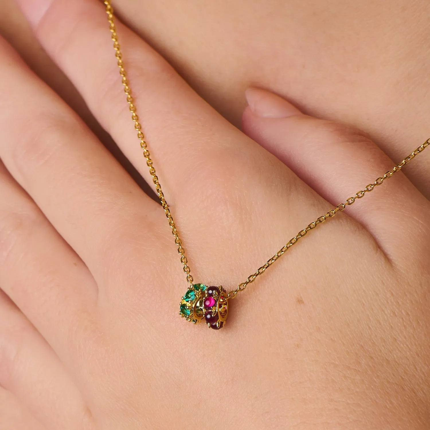 Birthstone Spacer Necklace - 2 Charms