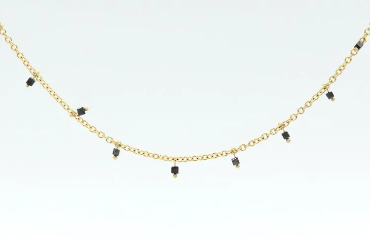 Black Diamond Bead Necklace