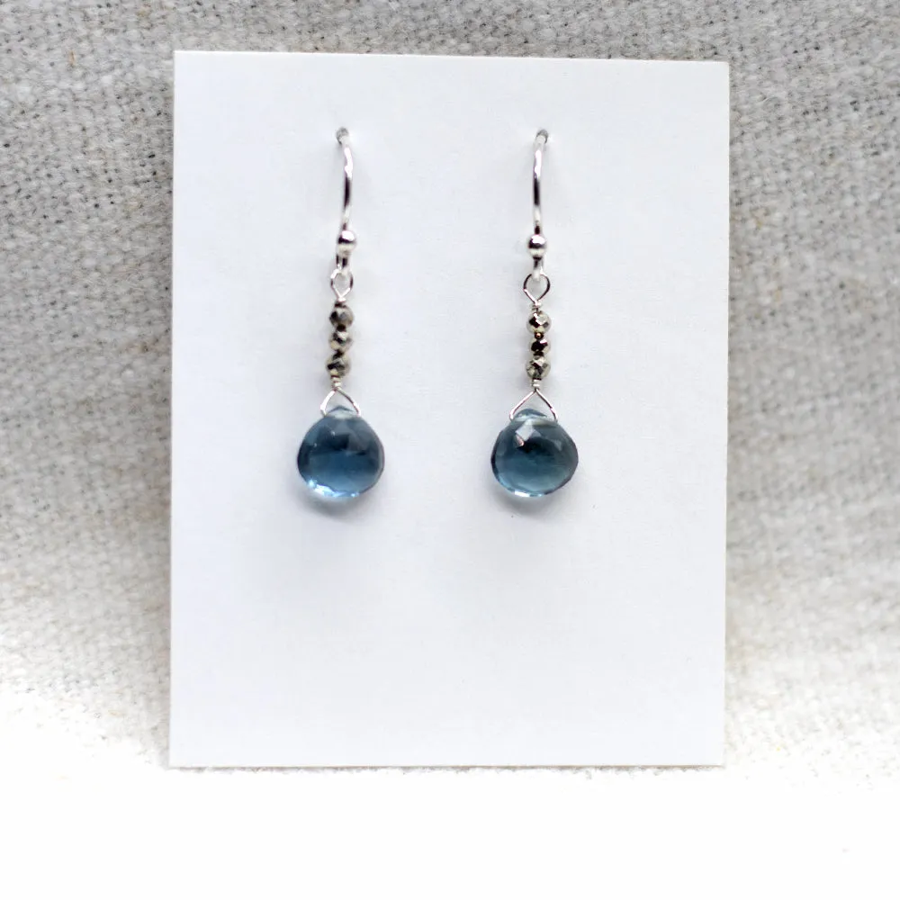 Blue Quartz Silver Raindrop Set