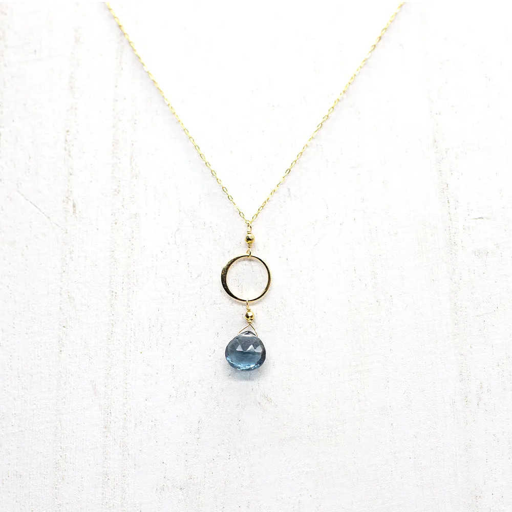 Blue Quartz Silver Ring Set