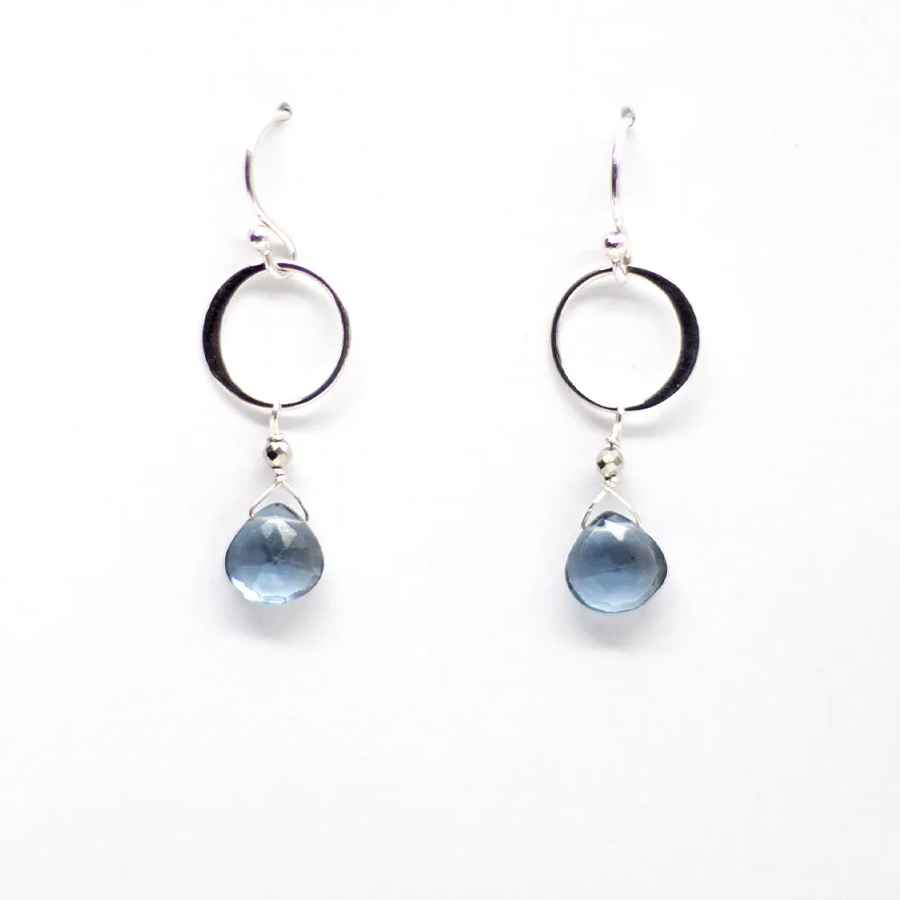 Blue Quartz Silver Ring Set