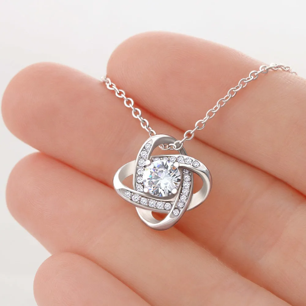 Braver, Stronger & Smarter-Love Knot Necklace for Daughter