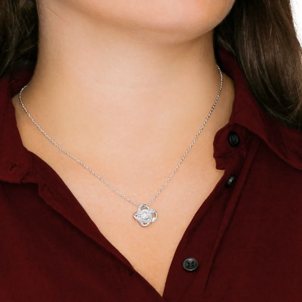 Braver, Stronger & Smarter-Love Knot Necklace for Daughter
