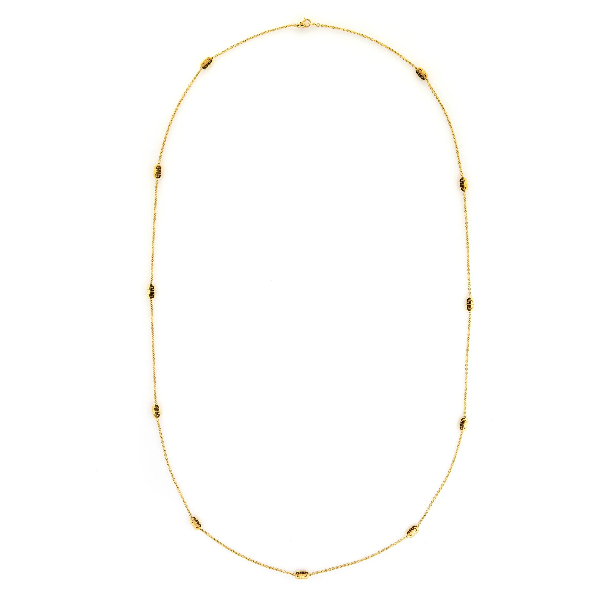 Bulgari Parentesi Necklace Long 35.5 Inch 18k Yellow Gold Estate Fine Jewelry