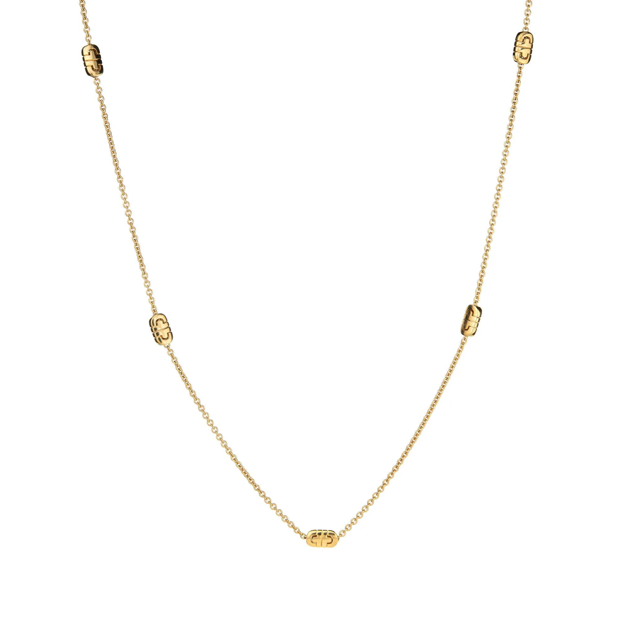 Bulgari Parentesi Necklace Long 35.5 Inch 18k Yellow Gold Estate Fine Jewelry