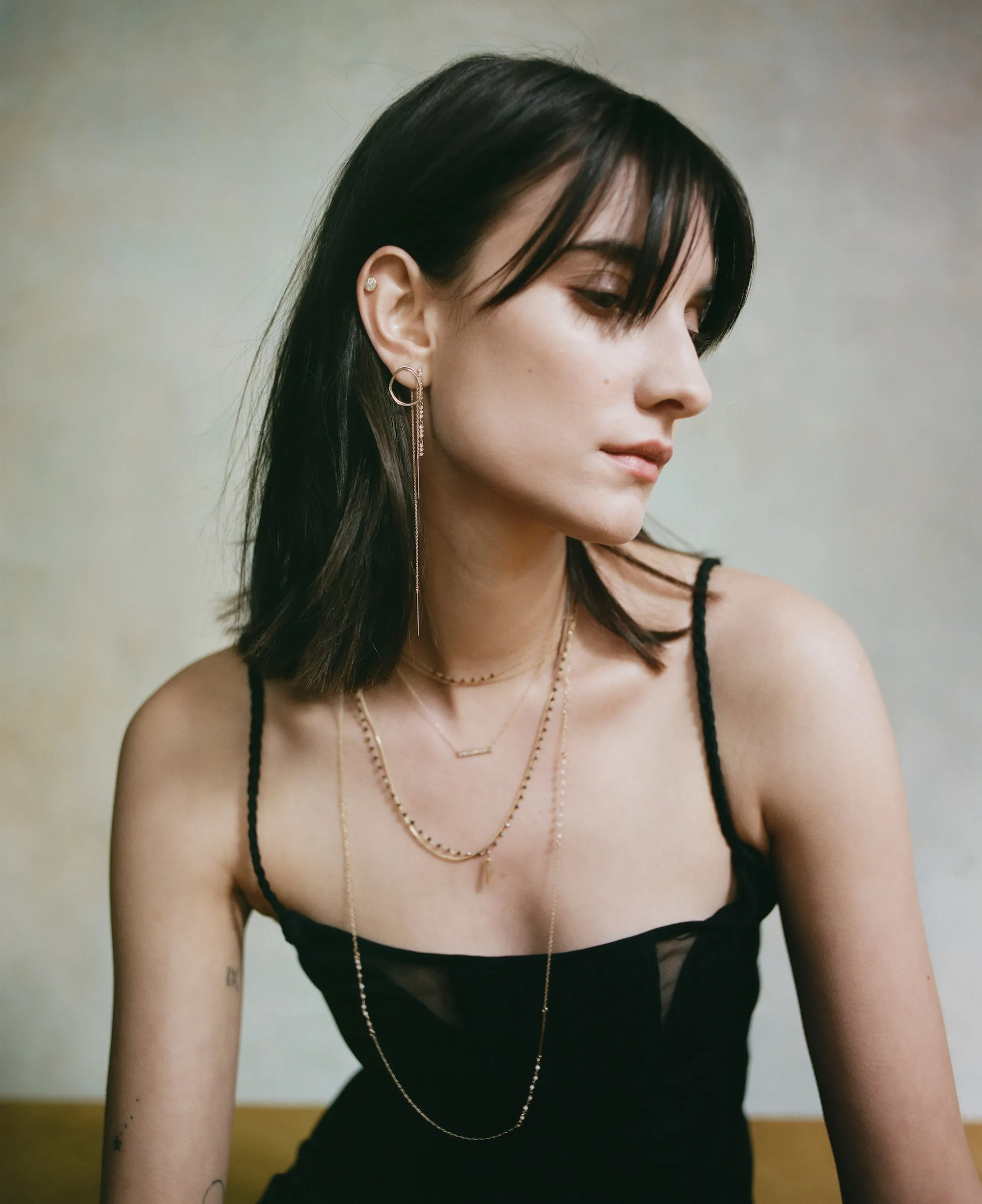 carole diamond bar necklace