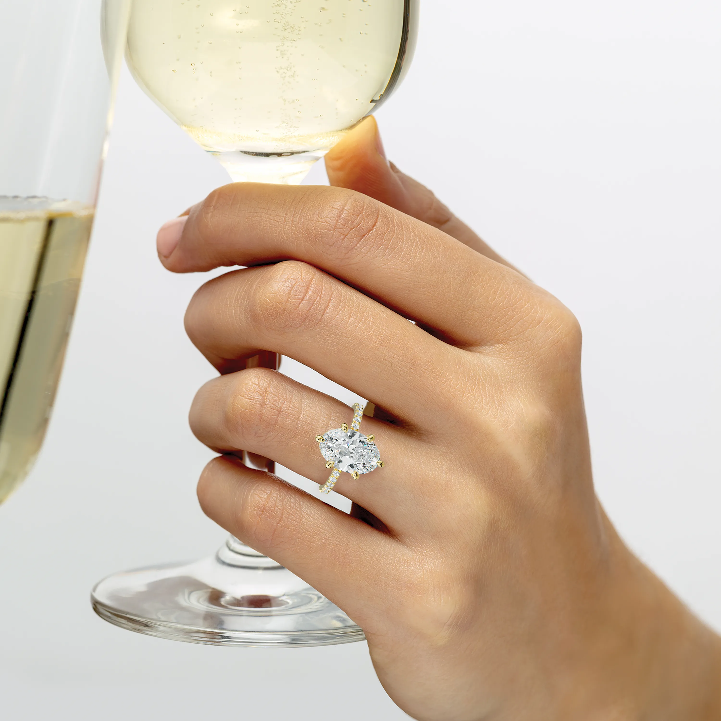 Chloe Six Prong Oval Diamond Engagement Ring