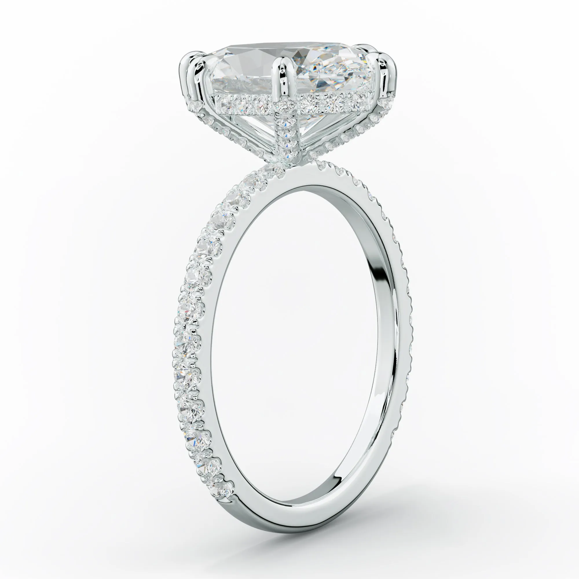 Chloe Six Prong Oval Diamond Engagement Ring