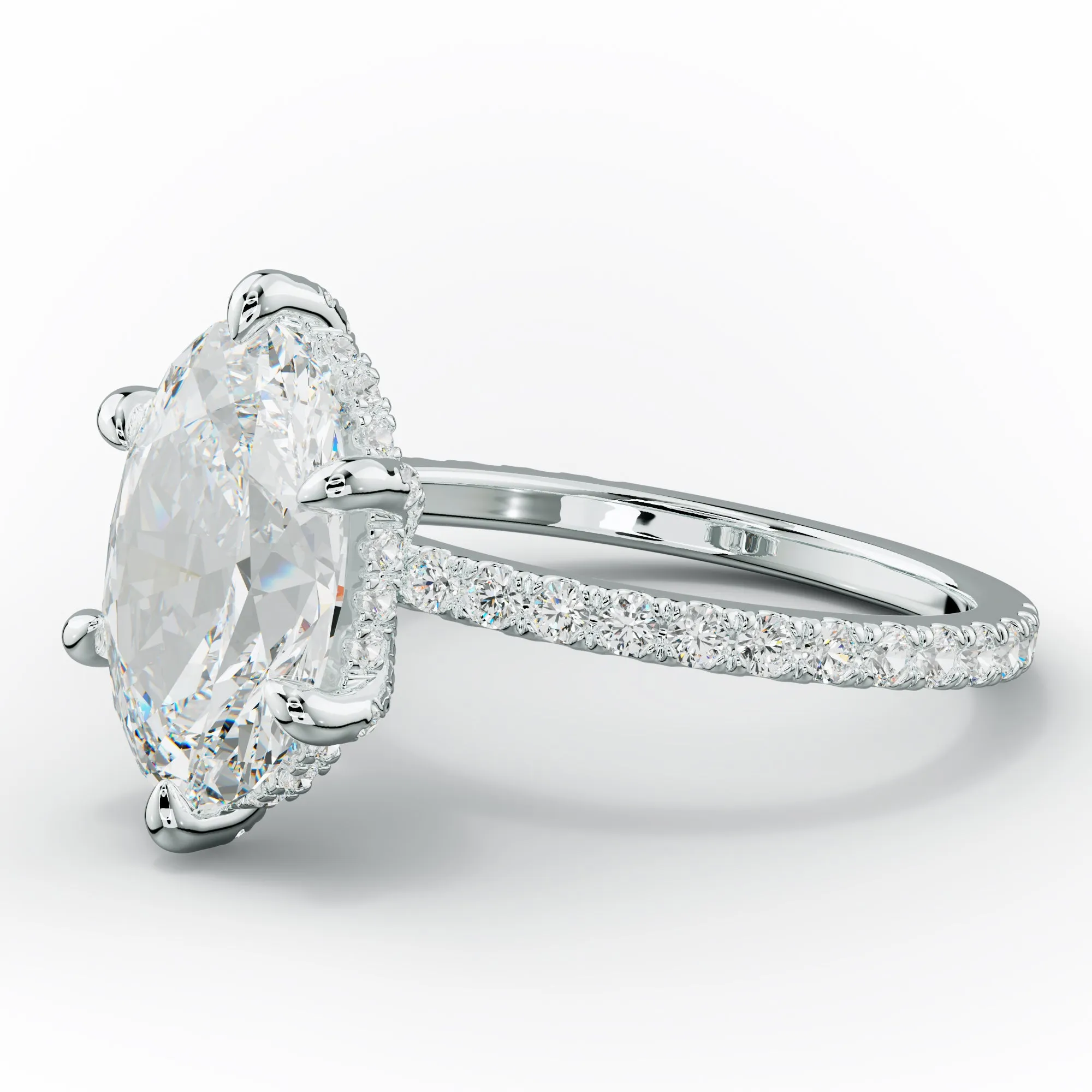 Chloe Six Prong Oval Diamond Engagement Ring