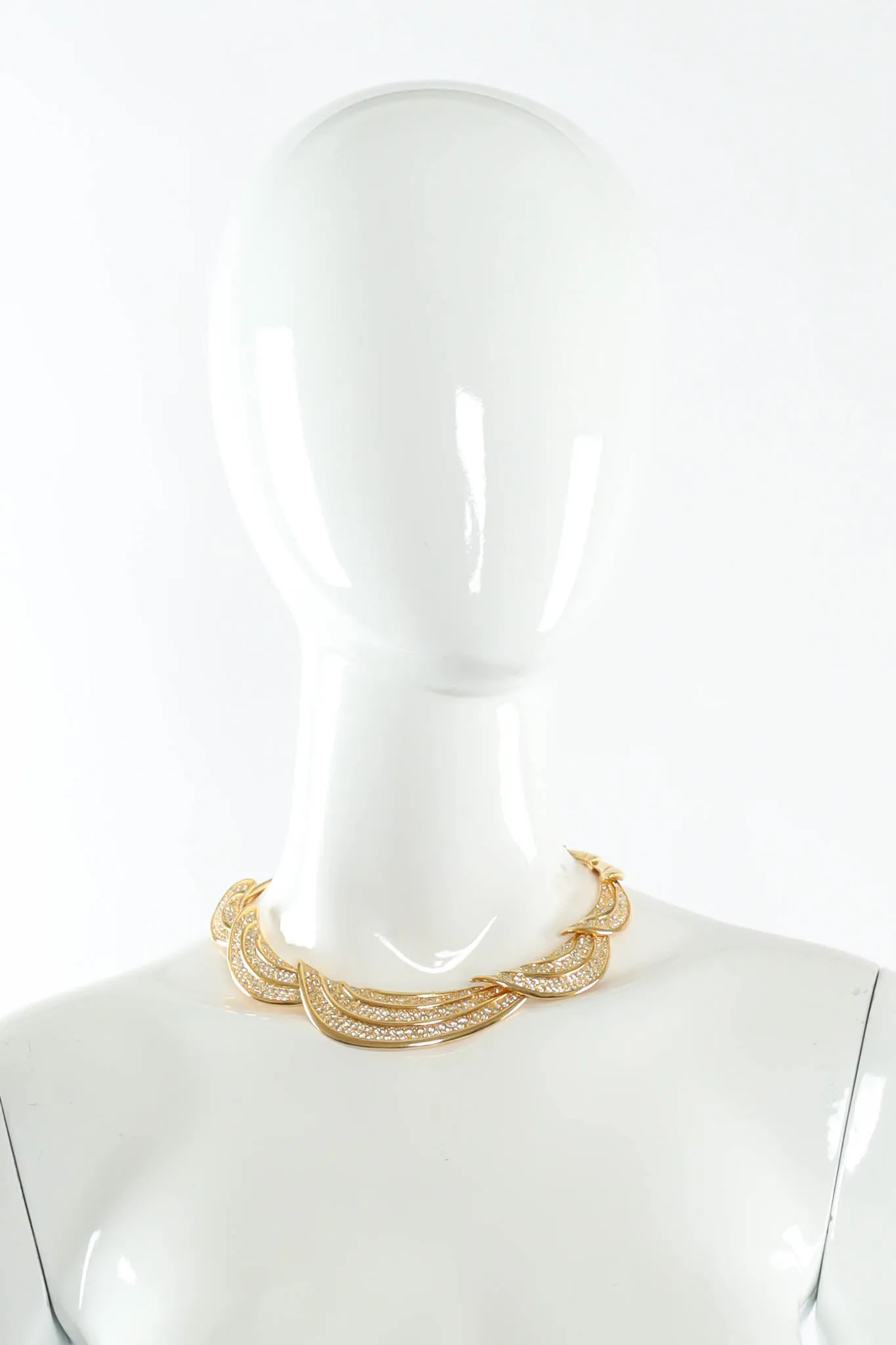 Crescent Arch Rhinestone Necklace