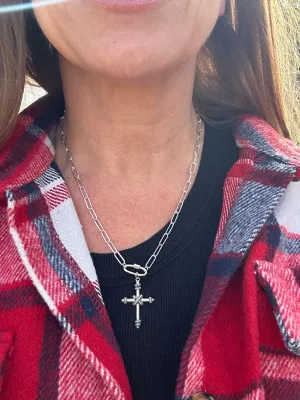 Cross Carabiner Necklace