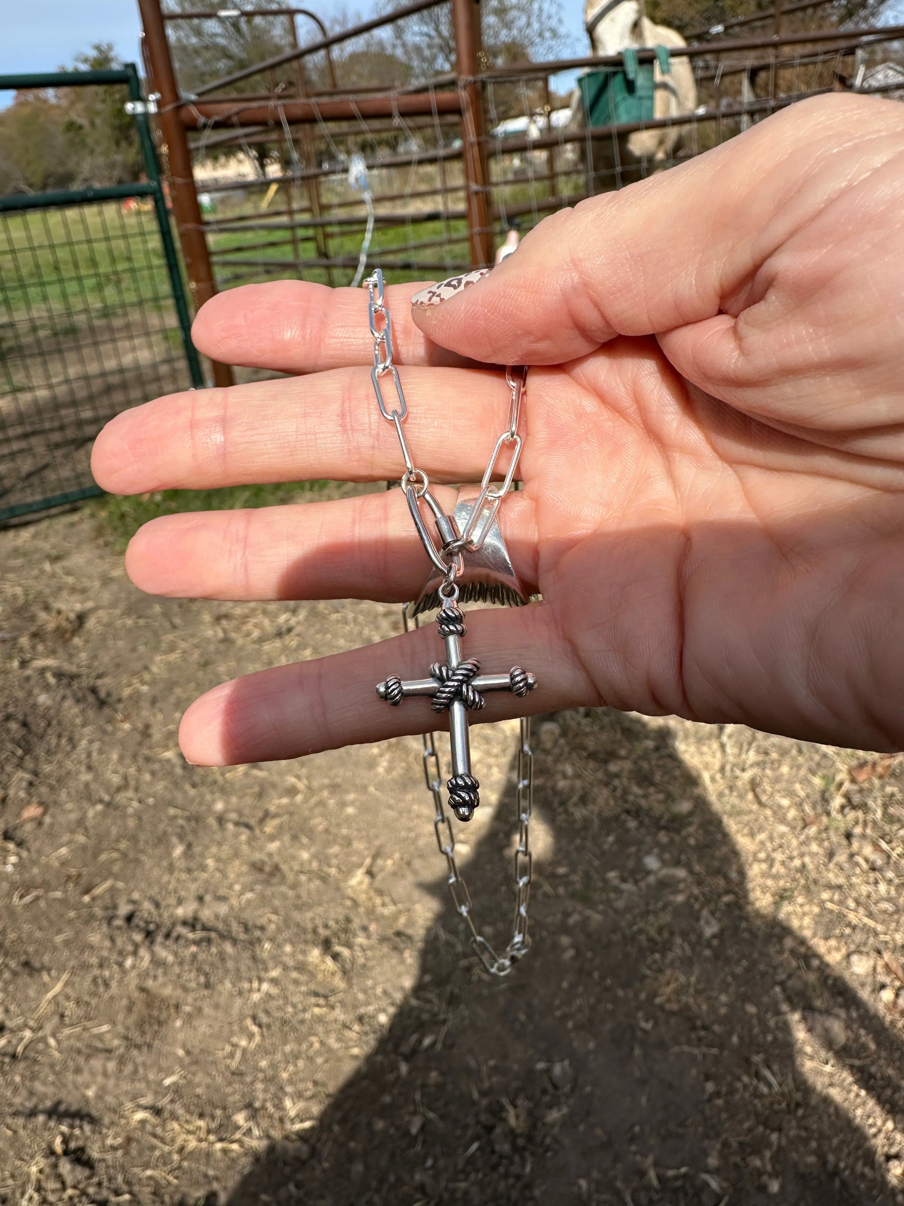 Cross Carabiner Necklace
