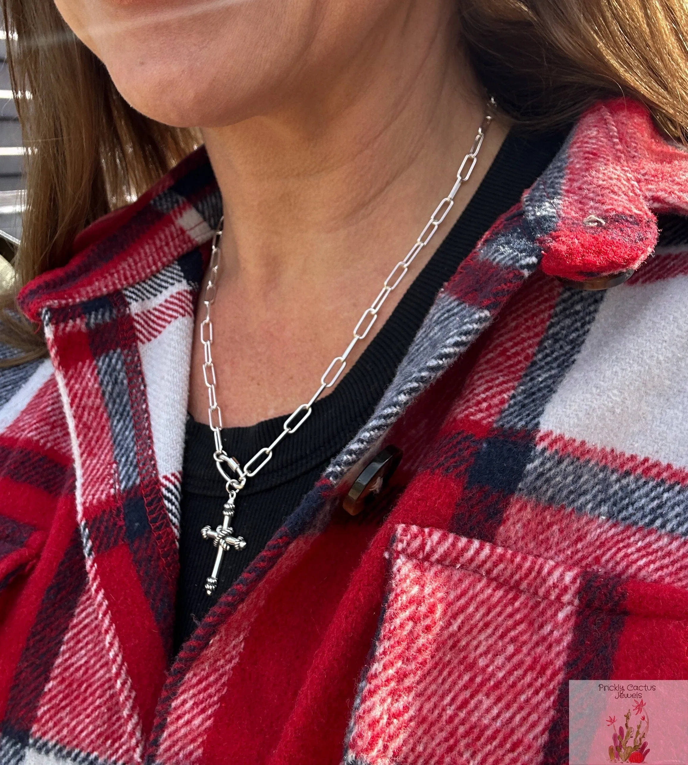 Cross Carabiner Necklace