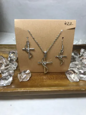 Cross Necklace and Earring Set