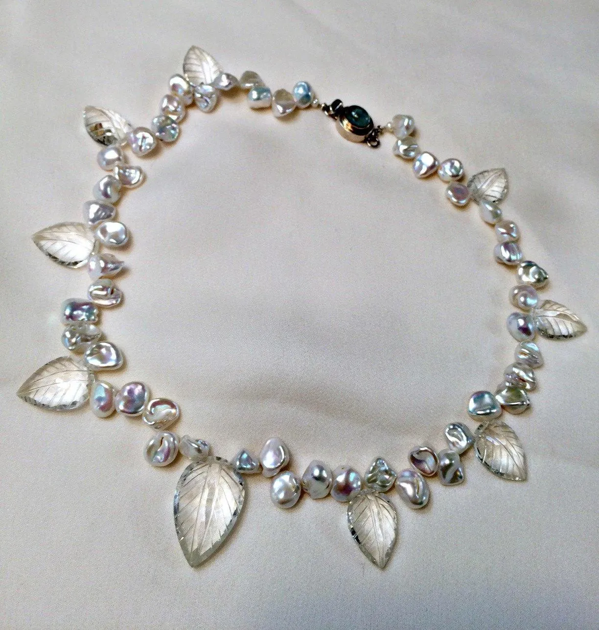 Crystal Keishi Pearl Unique Handmade Necklace