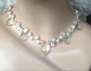 Crystal Keishi Pearl Unique Handmade Necklace