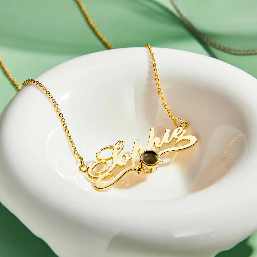 Custom Projection Necklace with Name
