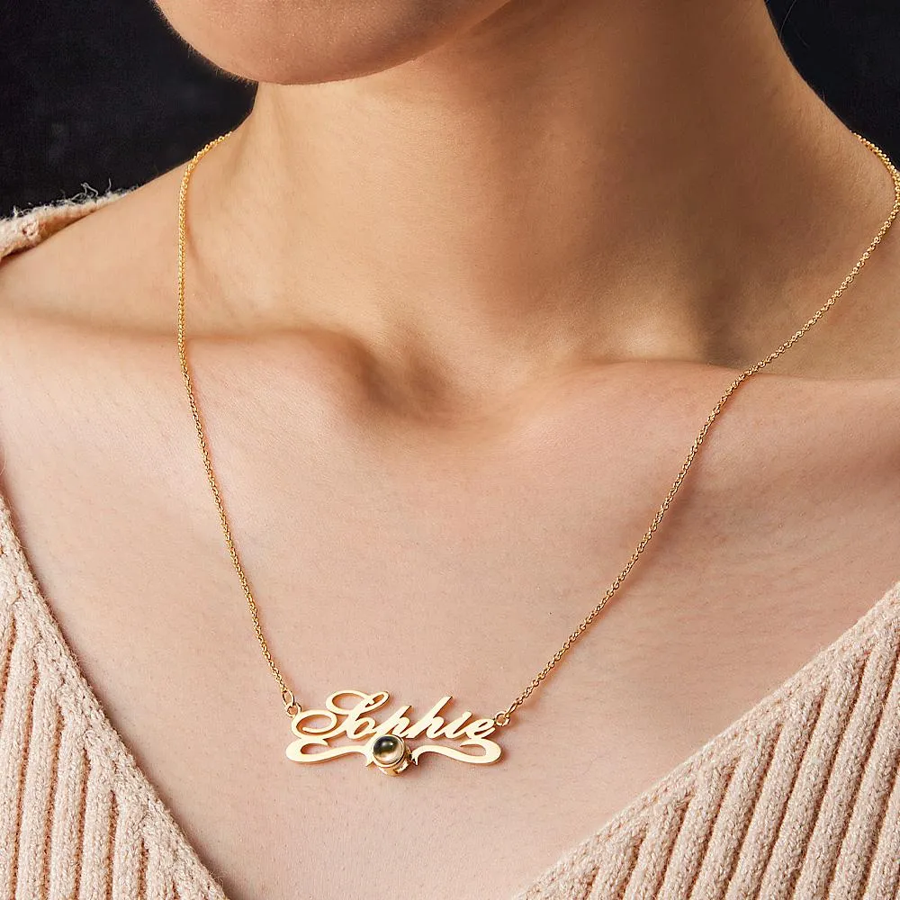 Custom Projection Necklace with Name
