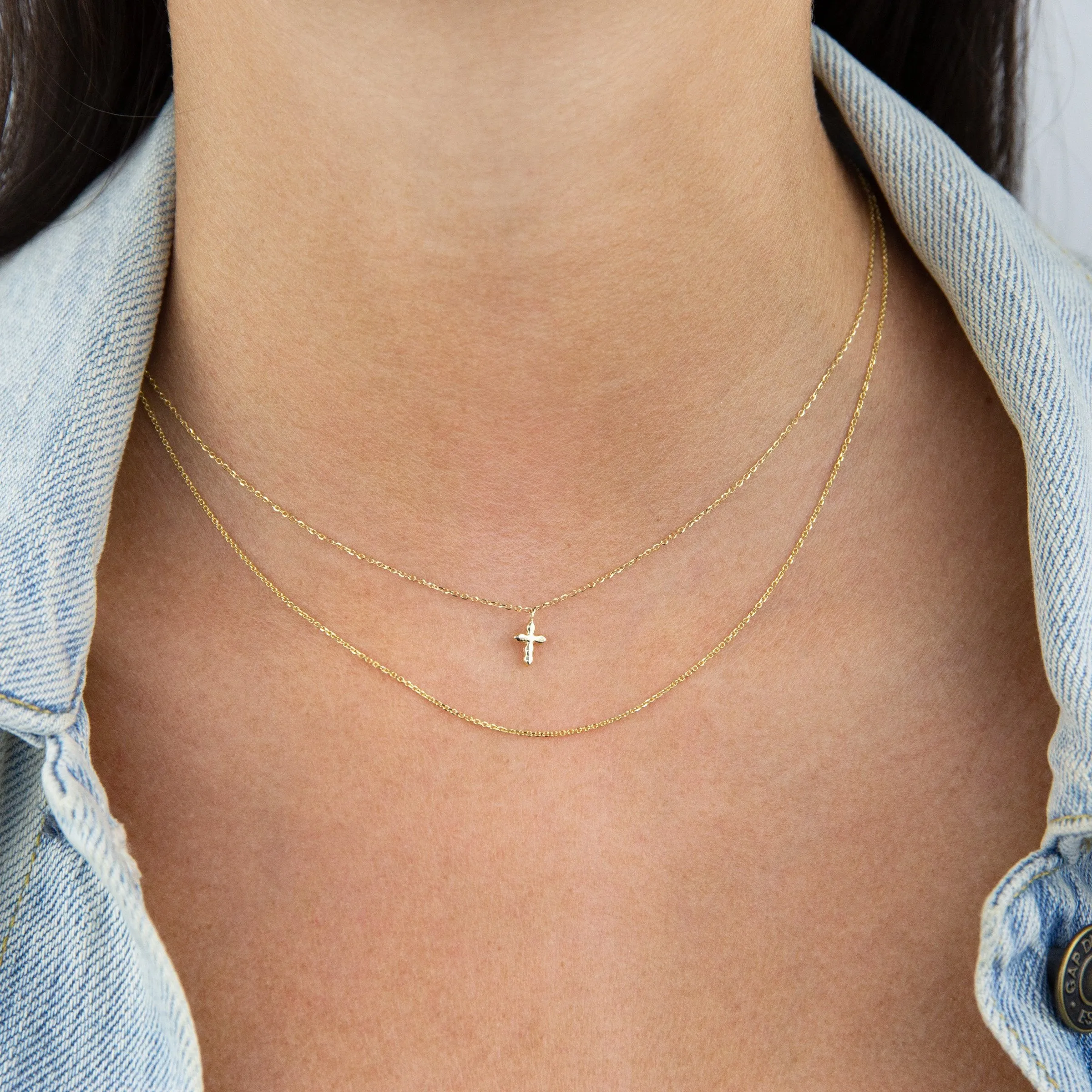 CZ Butterfly Necklace 14K