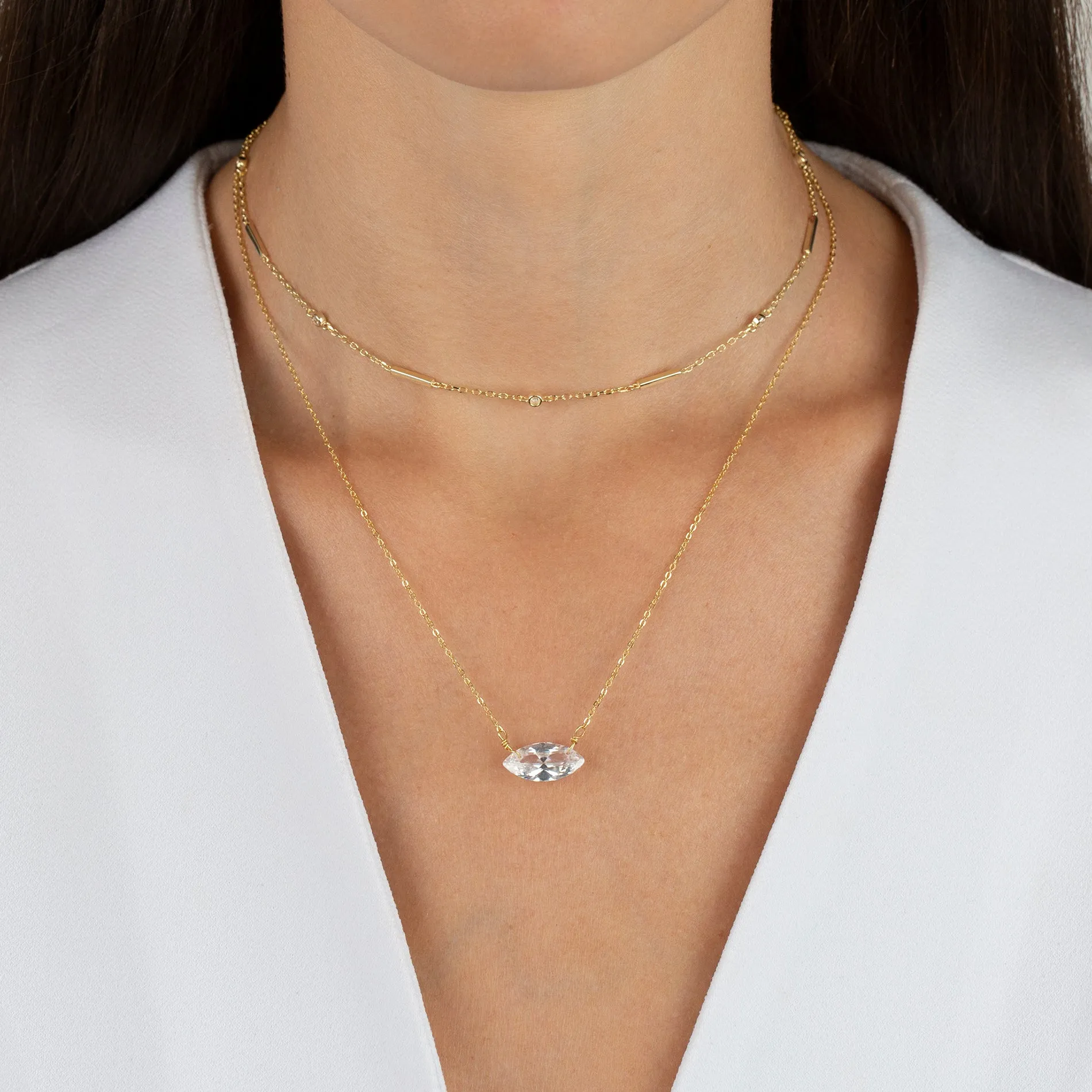 CZ Marquise Necklace