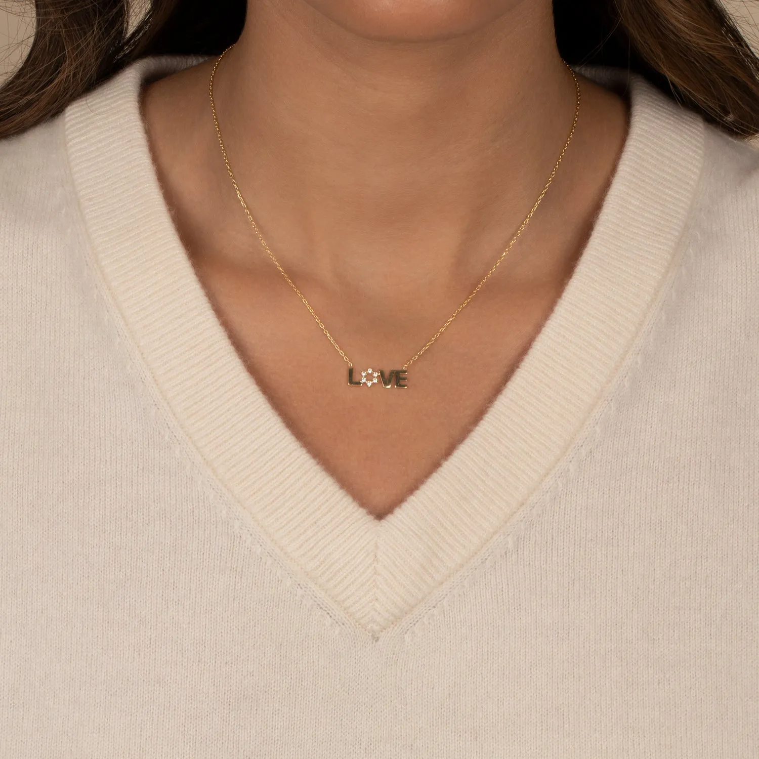 CZ Star Of David Love Necklace