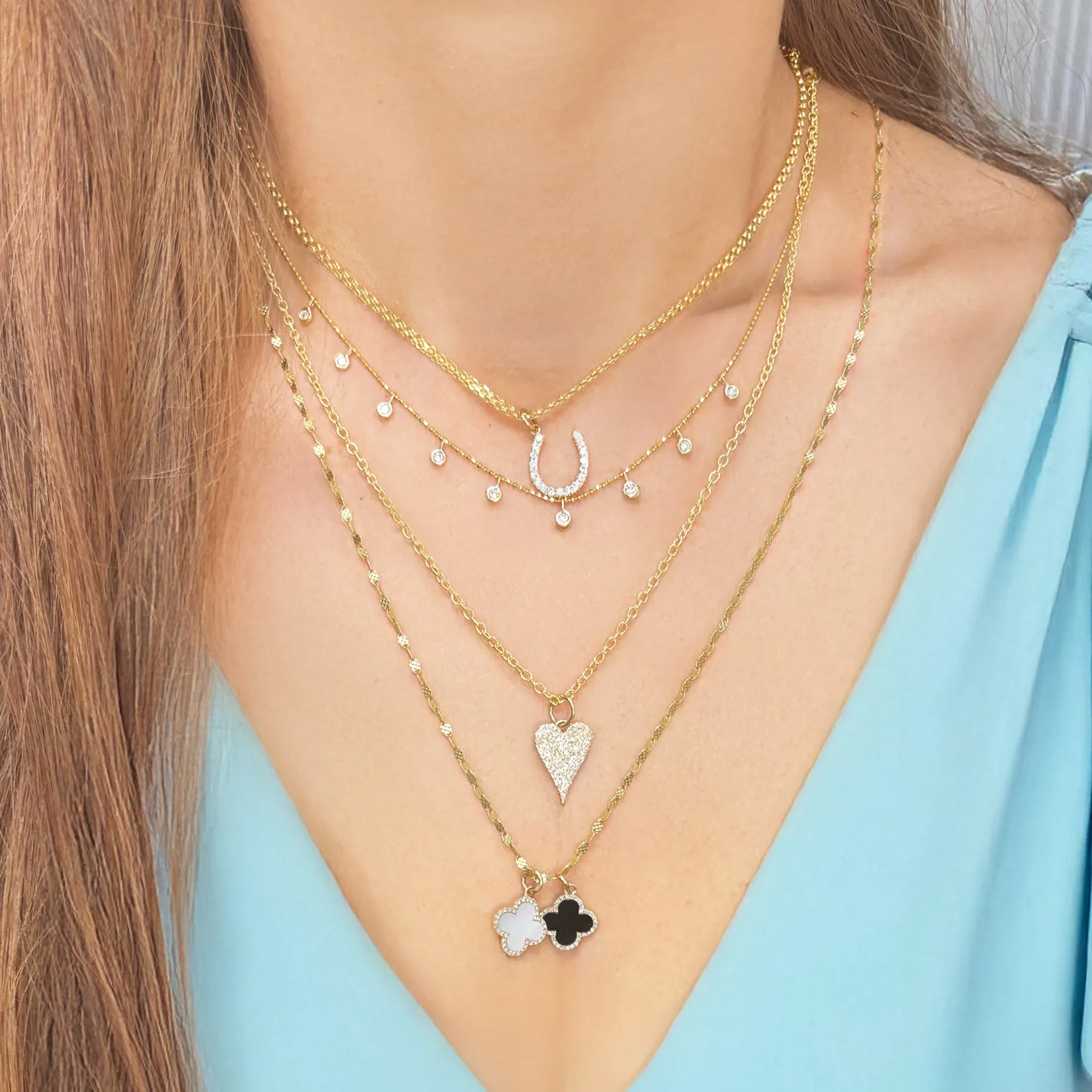Dangle Diamond Bezel Necklace