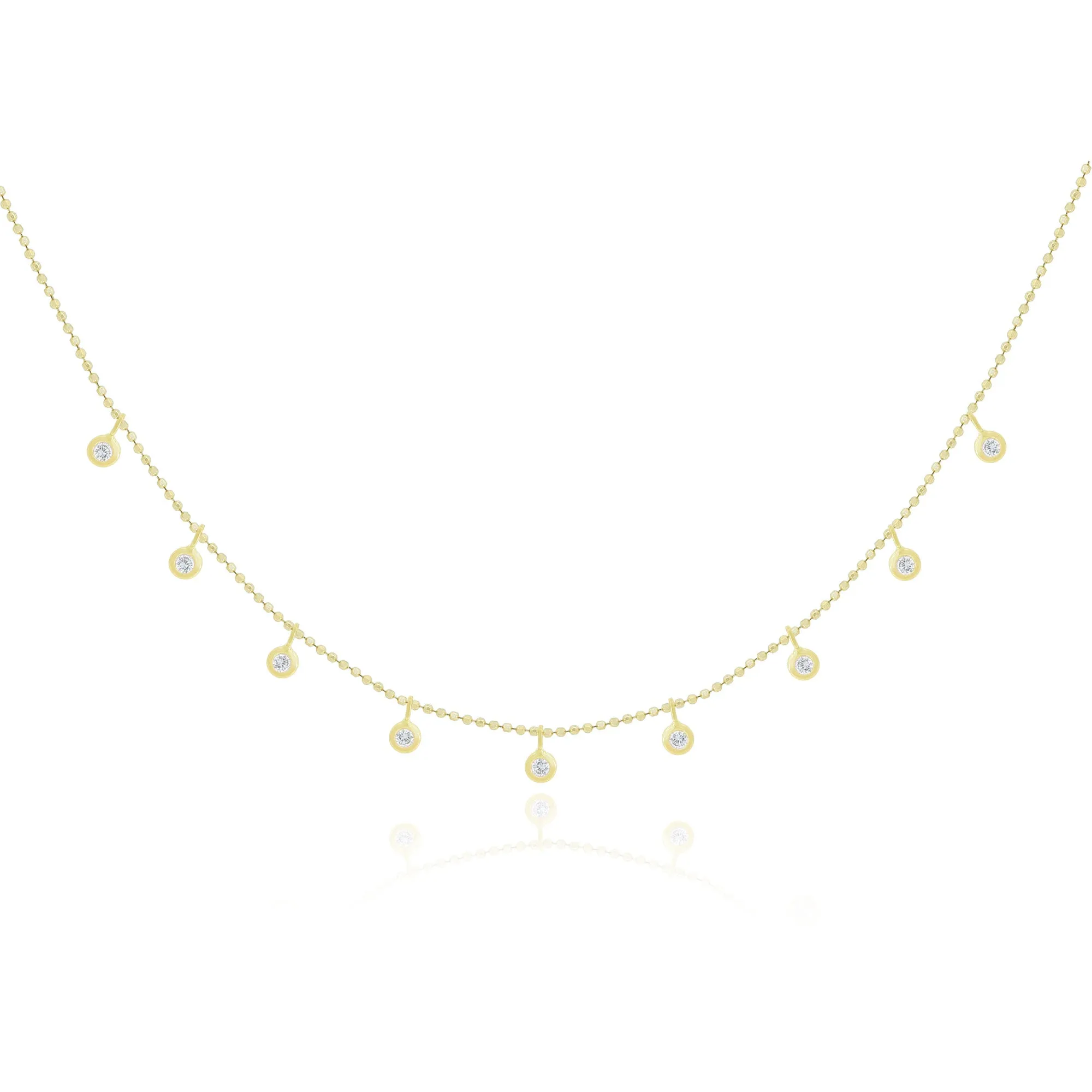 Dangle Diamond Bezel Necklace