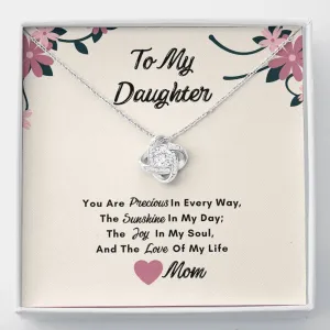 Daughter Love Knot Necklace- The Love Of My Life