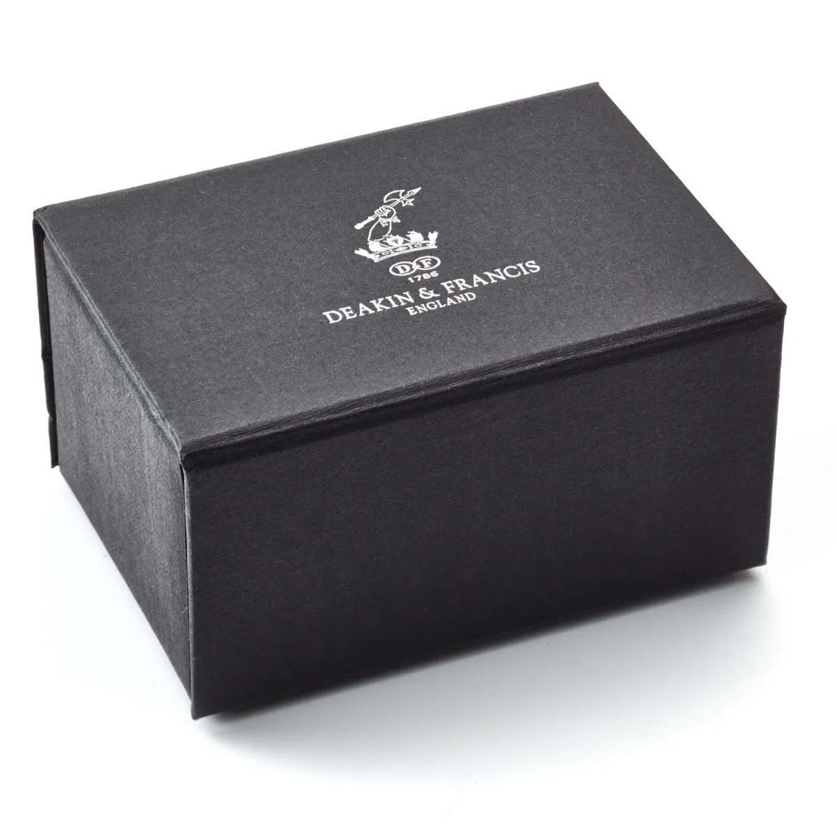 Deakin and Francis White Rhodium Octagonal Black Onyx Cufflinks