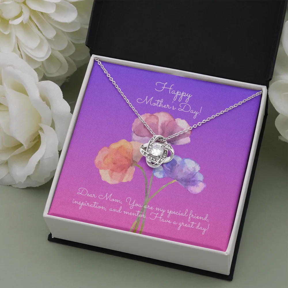 Dear Mom Mother's Day Love Knot Necklace
