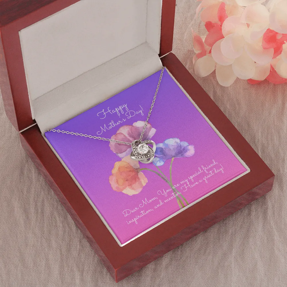 Dear Mom Mother's Day Love Knot Necklace