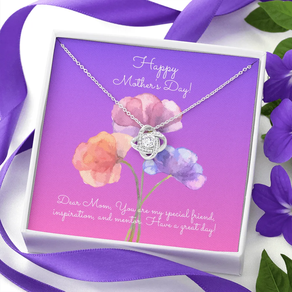 Dear Mom Mother's Day Love Knot Necklace