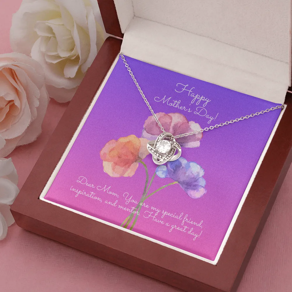Dear Mom Mother's Day Love Knot Necklace
