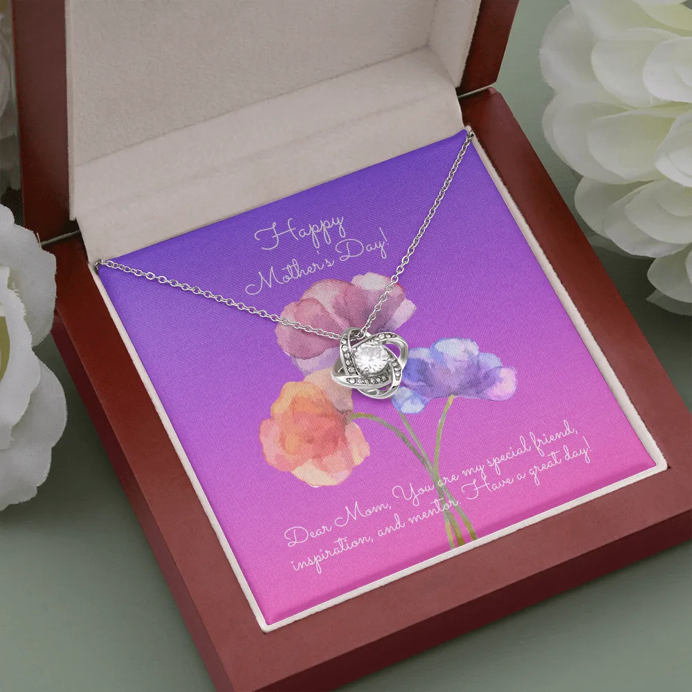 Dear Mom Mother's Day Love Knot Necklace