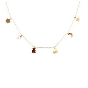 Delicate Multi Charm Necklace - 61958