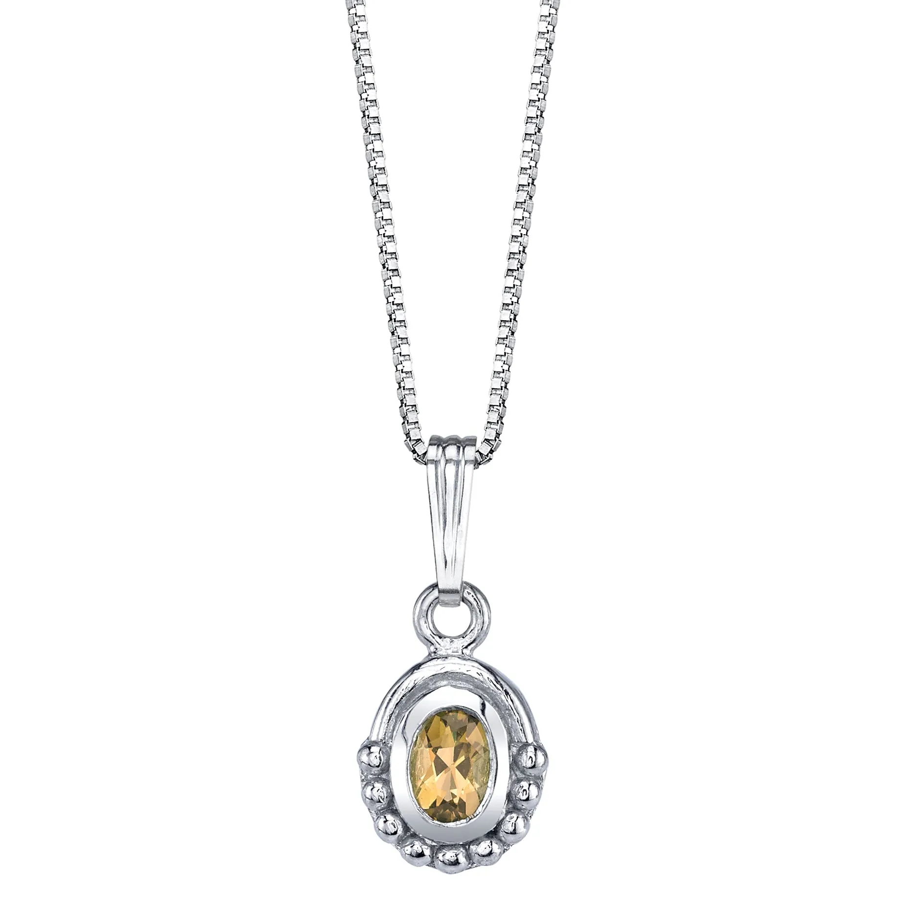 Delicate Oval Stone Pendant