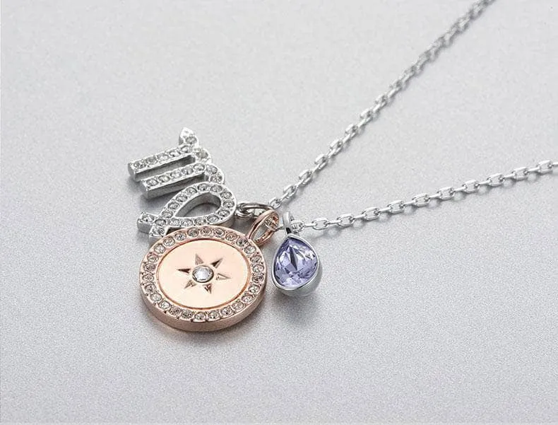 Detachable Unique Twelve Constellation Necklace with Diamond